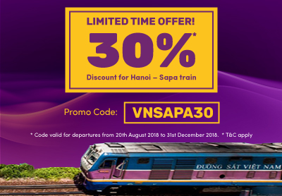 Limited time offer! 30% Discount for Hanoi – Sapa train service in Vietnam Limited time offer! 30% Discount for Hanoi – Sapa train service in Vietnam